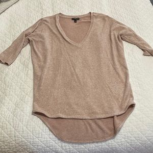 Express Blush short sleeve sweater. XS.  V neck. Slightly longer in back.